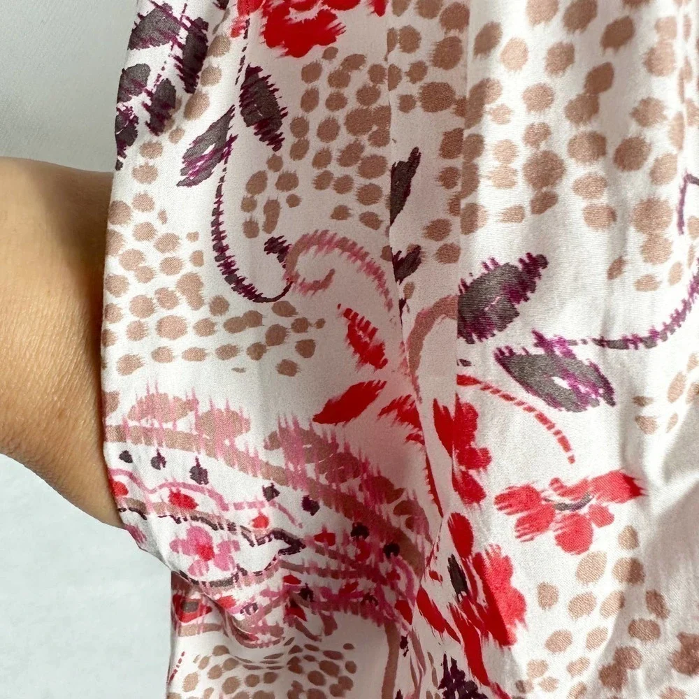 Cara Cara Haley Midi Dress Paisley Border Ivory Size XS